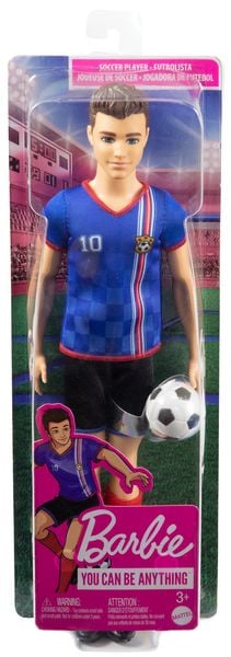 Produktbild: Ken Fu&szlig;ballspieler-Puppe, kurze Haare, Trikot mit der Nummer 10, Fu&szlig;ball, Stol