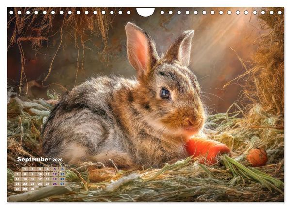Produktbild: Kaninchenportraits &ndash; Szenen voller Charme (Wandkalender 2026 DIN A4 quer), CALVENDO Monatskalender