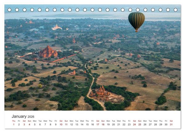 Produktbild: Bagan - Pagodas in the forest (Desk Calendar 2026 DIN A5 landscape), CALVENDO 12 Month DeskCalendar