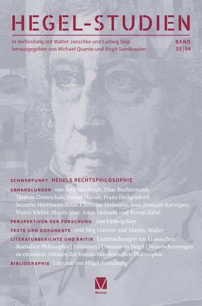 Produktbild: Hegel-Studien Band 53/54