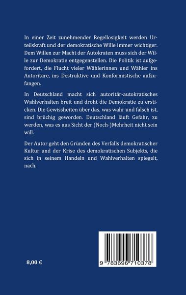 Produktbild: Der (Un)Wille zur Demokratie
