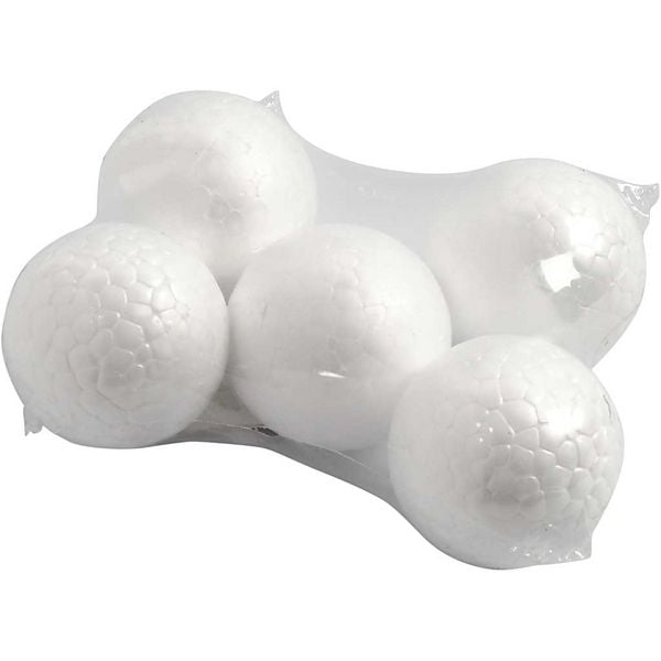 Produktbild: Creativ Company Styropor-Kugeln, D 5 cm, Wei&szlig;, 5 Stk