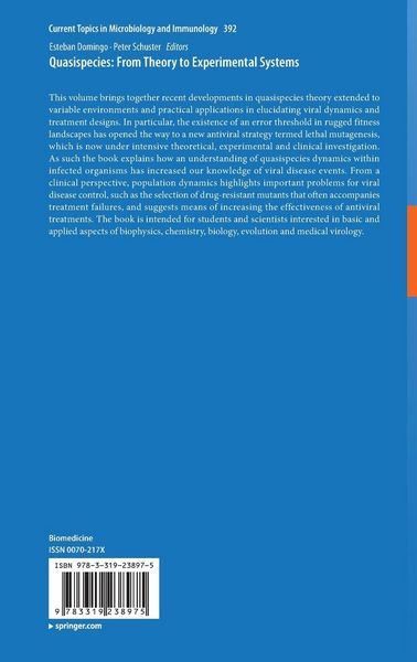 Produktbild: Quasispecies: From Theory to Experimental Systems