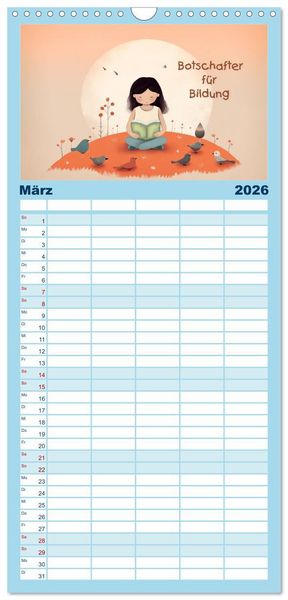 Produktbild: Familienplaner 2026 - Friedensboten - Stimmen der Hoffnung mit 5 Spalten (Wandkalender, 21 x 45 cm) CALVENDO