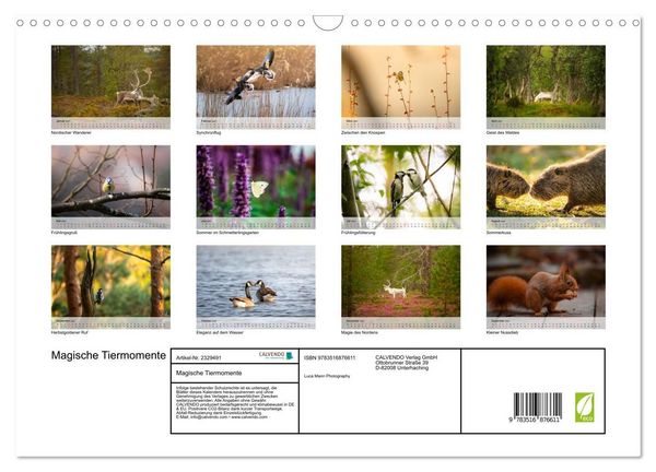 Produktbild: Magische Tiermomente (Wandkalender 2027 DIN A3 quer), CALVENDO Monatskalender