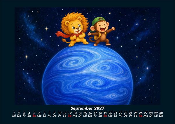 Produktbild: Buschi und Milo im Sonnensystem 2027 Fotokalender DIN A4
