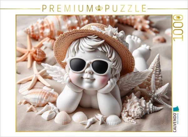 CALVENDO Puzzle Engel am Strand | 1000 Teile Lege-Größe 64x48cm Foto-Puzzle für glückliche Stunden