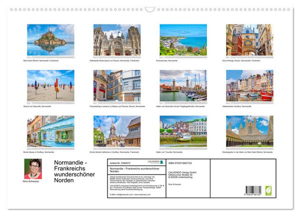 Produktbild: Normandie - Frankreichs wundersch&ouml;ner Norden (Wandkalender 2026 DIN A2 quer), CALVENDO Monatskalender