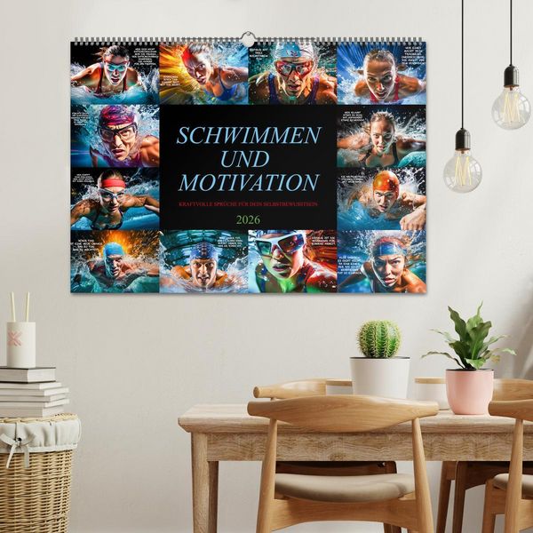 Produktbild: Schwimmen und Motivation (Wandkalender 2026 DIN A2 quer), CALVENDO Monatskalender