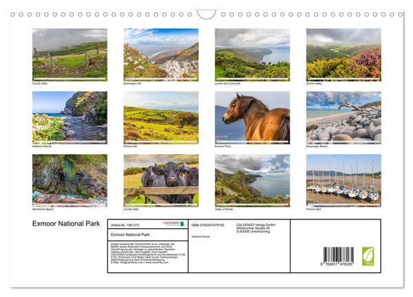 Produktbild: Exmoor National Park (Wandkalender 2026 DIN A3 quer), CALVENDO Monatskalender