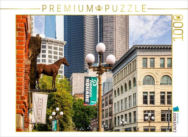 CALVENDO Puzzle Historischer Pioneer Square District in Seattle | 1000 Teile Lege-Größe 64x48cm Foto-Puzzle für glückliche Stunden