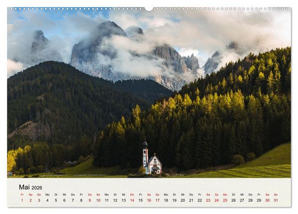 Produktbild: Die Dolomiten - Faszination Berge (hochwertiger Premium Wandkalender 2026 DIN A2 quer), Kunstdruck in Hochglanz