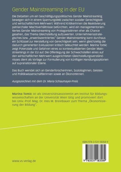 Produktbild: Gender Mainstreaming in der EU