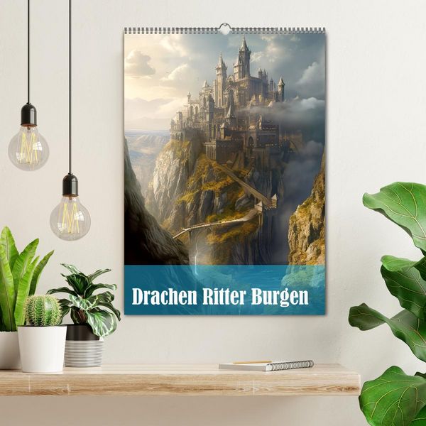 Produktbild: Drachen Ritter Burgen (Wandkalender 2026 DIN A2 hoch), CALVENDO Monatskalender