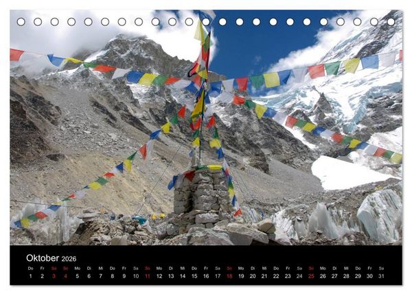 Produktbild: Majest&auml;tische Bergwelten - Der Everest Trek (Tischkalender 2026 DIN A5 quer), CALVENDO Monatskalender