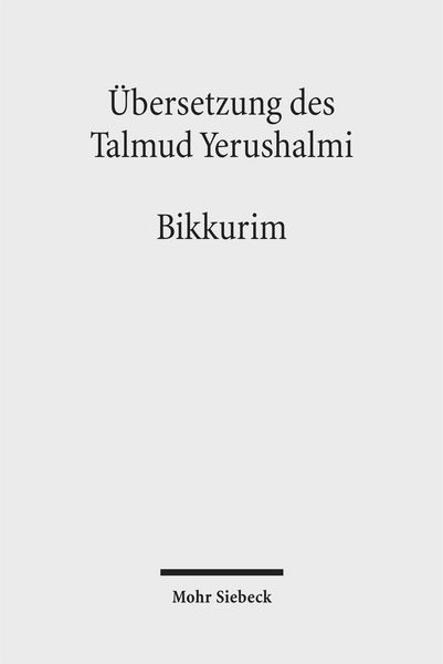 Produktbild: &Uuml;bersetzung des Talmud Yerushalmi