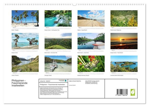 Produktbild: Philippinen - Faszinierende Inselwelten (hochwertiger Premium Wandkalender 2026 DIN A2 quer), Kunstdruck in Hochglanz
