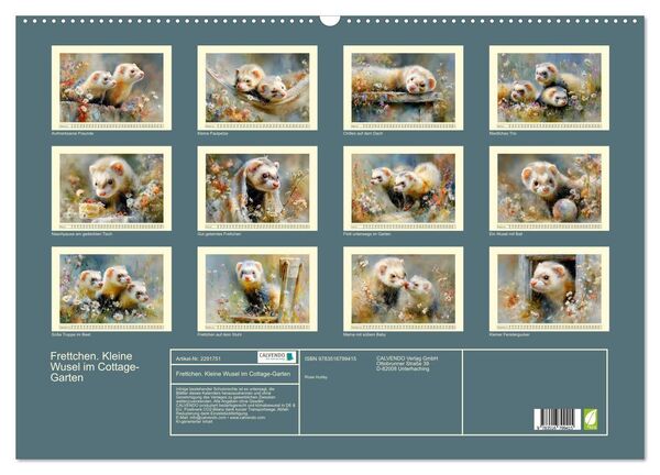 Produktbild: Frettchen. Kleine Wusel im Cottage-Garten (Wandkalender 2027 DIN A2 quer), CALVENDO Monatskalender
