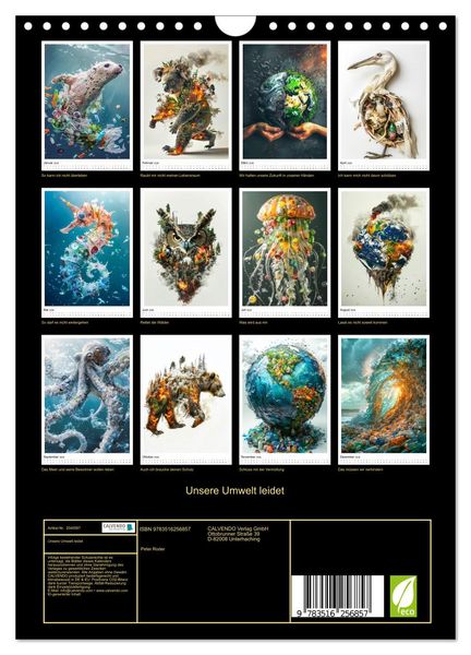 Produktbild: Unsere Umwelt leidet (Wandkalender 2026 DIN A4 hoch), CALVENDO Monatskalender