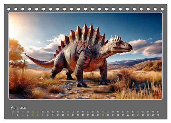 Produktbild: Riesenechsen der Urzeit (Tischkalender 2026 DIN A5 quer), CALVENDO Monatskalender