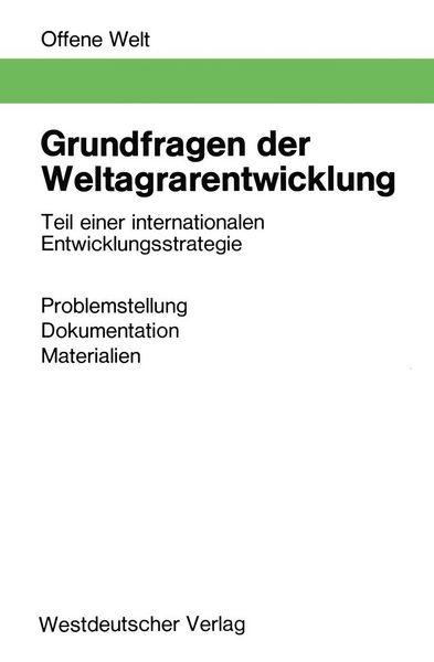 Produktbild: Grundfragen der Weltagrarentwicklung
