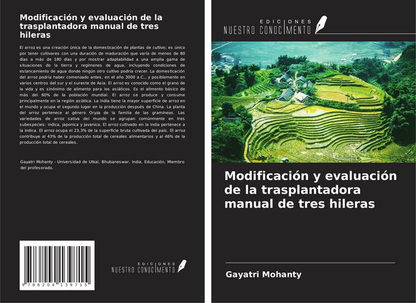 Produktbild: Modificaci&oacute;n y evaluaci&oacute;n de la trasplantadora manual de tres hileras