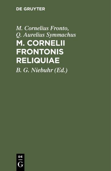 Produktbild: M. Cornelii Frontonis Reliquiae