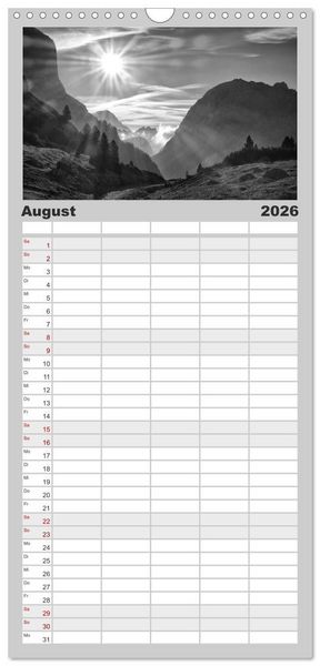 Produktbild: Familienplaner 2026 - Bergsucht 2026 mit 5 Spalten (Wandkalender, 21 x 45 cm) CALVENDO
