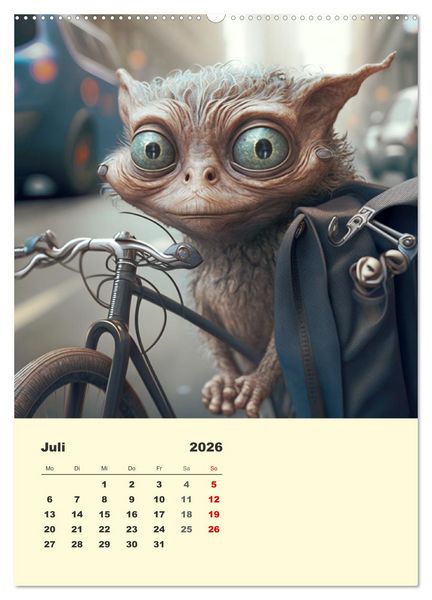 Produktbild: Kleine Gangster. Lustige Monster im Alltag (hochwertiger Premium Wandkalender 2026 DIN A2 hoch), Kunstdruck in Hochglanz