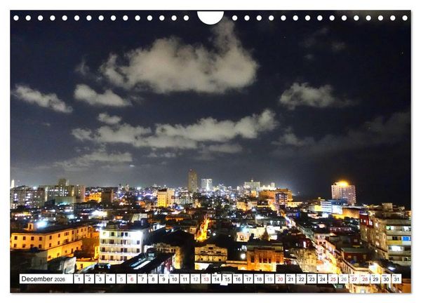 Produktbild: Havana by Night - Cuba's fascinating capital (Wall Calendar 2026 DIN A4 landscape), CALVENDO 12 Month Wall Calendar