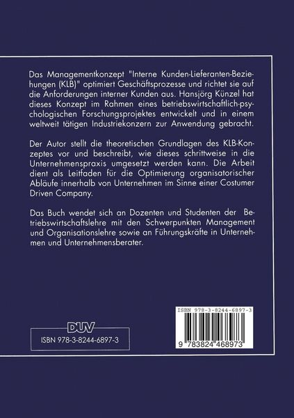 Produktbild: Management interner Kunden-Lieferanten-Beziehungen