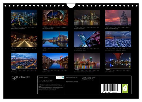 Produktbild: Frankfurt Skylights 2027 (Wandkalender 2027 DIN A4 quer), CALVENDO Monatskalender