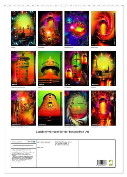 Produktbild: Leuchtt&uuml;rme Kalender der besonderen Art (Wandkalender 2026 DIN A2 hoch), CALVENDO Monatskalender