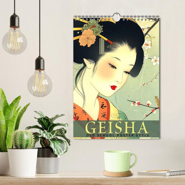 Produktbild: Geisha - Old School Poster Style (Wandkalender 2026 DIN A4 hoch), CALVENDO Monatskalender