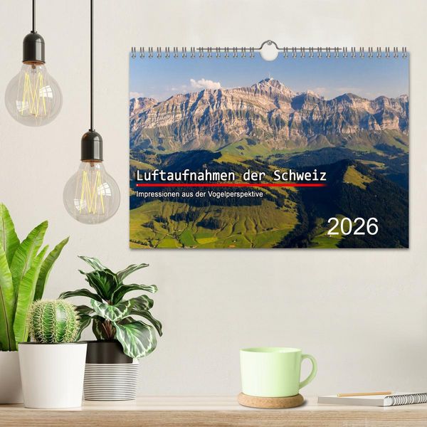 Produktbild: Luftaufnahmen der Schweiz (Wandkalender 2026 DIN A4 quer), CALVENDO Monatskalender