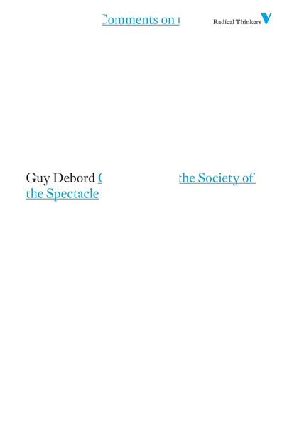 Produktbild: Comments on the Society of the Spectacle