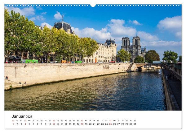 Produktbild: Unterwegs in der franz&ouml;sischen Hauptstadt Paris (hochwertiger Premium Wandkalender 2026 DIN A2 quer), Kunstdruck in Hochglanz