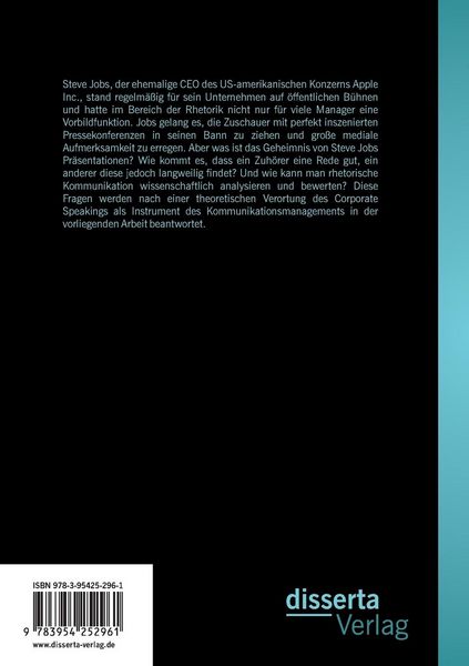 Produktbild: Das Erfolgsgeheimnis von Steve Jobs: Corporate Speaking und die Bedeutung &ouml;ffentlicher Auftritte von F&uuml;hrungskr&auml;ften