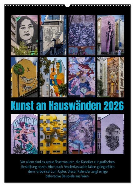 Produktbild: Kunst an Hausw&auml;nden (Wandkalender 2026 DIN A2 hoch), CALVENDO Monatskalender