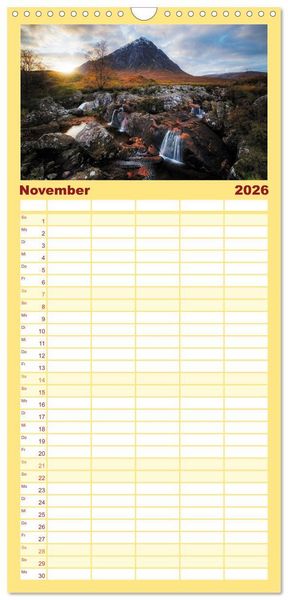 Produktbild: Familienplaner 2026 - Sonnige Augenblicke mit 5 Spalten (Wandkalender, 21 x 45 cm) CALVENDO