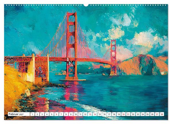 Produktbild: Die Golden Gate Bridge - Ikone am Pazifik (hochwertiger Premium Wandkalender 2027 DIN A2 quer), Kunstdruck in Hochglanz