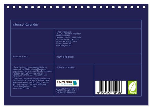 Produktbild: intense Kalender (Tischkalender 2026 DIN A5 quer), CALVENDO Monatskalender