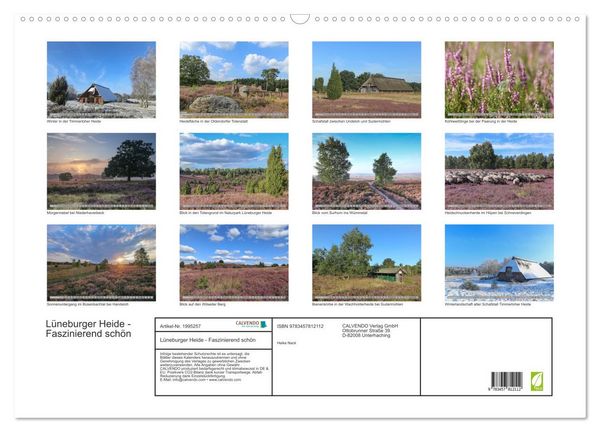 Produktbild: L&uuml;neburger Heide - Faszinierend sch&ouml;n (Wandkalender 2026 DIN A2 quer), CALVENDO Monatskalender