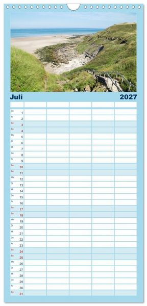 Produktbild: Familienplaner 2027 - Frankreichs Norden - Entlang der C&ocirc;te d'Opale mit 5 Spalten (Wandkalender, 21 x 45 cm) CALVENDO