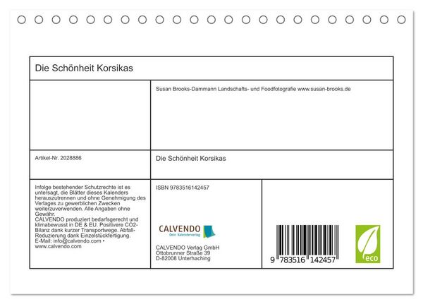 Produktbild: Die Sch&ouml;nheit Korsikas (Tischkalender 2026 DIN A5 quer), CALVENDO Monatskalender