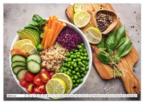 Produktbild: Vegane Bowls - Eine Sch&uuml;ssel voller Geschmack (hochwertiger Premium Wandkalender 2026 DIN A2 quer), Kunstdruck in Hochglanz