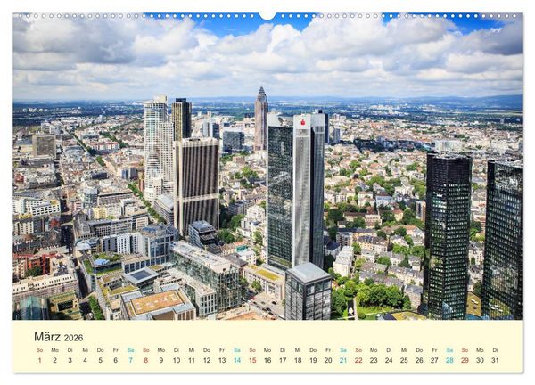 Produktbild: Frankfurt am Main - Finanzen und Geschichte (hochwertiger Premium Wandkalender 2026 DIN A2 quer), Kunstdruck in Hochglanz