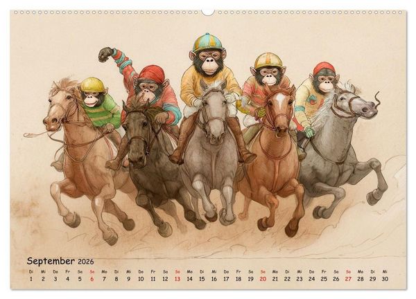 Produktbild: Verr&uuml;ckte Affenwelt (Wandkalender 2026 DIN A2 quer), CALVENDO Monatskalender