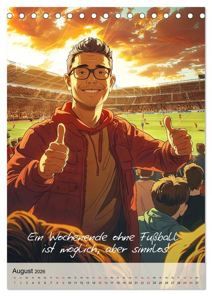 Produktbild: Fu&szlig;ballspr&uuml;che (Tischkalender 2026 DIN A5 hoch), CALVENDO Monatskalender