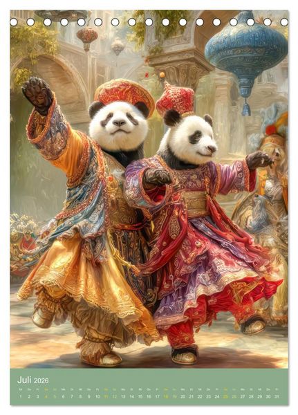 Produktbild: Pandas - Tatenfreudige B&auml;ren (Tischkalender 2026 DIN A5 hoch), CALVENDO Monatskalender